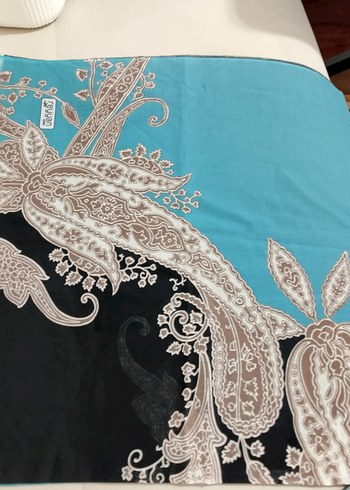 Dantel Detaylı Turkuaz Bohem Kadın Şal - Görsel 2