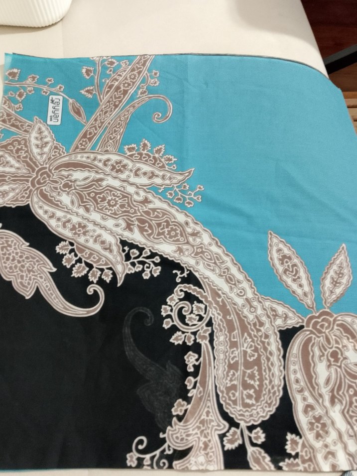 Dantel Detaylı Turkuaz Bohem Kadın Şal - Görsel 2