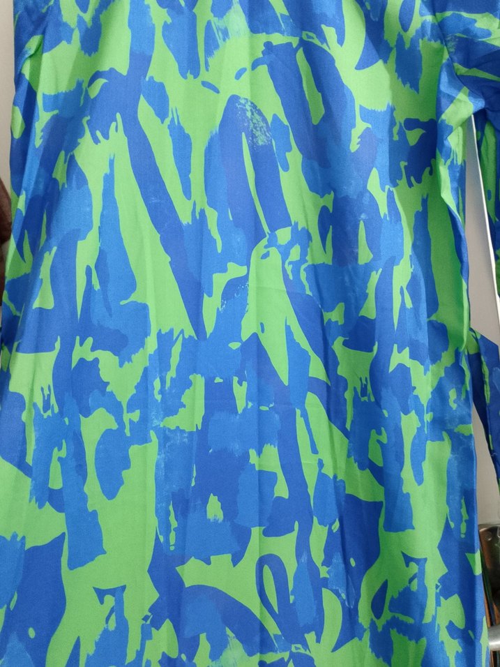 Uzun, Bol Kesim, Bağcıklı Mavi Bohem Elbise - Görsel 3