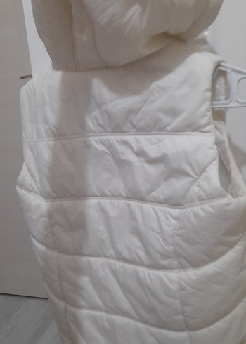 Beyaz Fermuarlı Kısa Kadın Yelek - Görsel 13