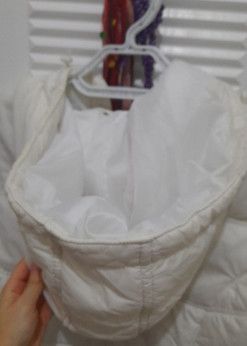 Beyaz Fermuarlı Kısa Kadın Yelek - Görsel 12