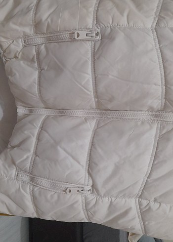 Beyaz Fermuarlı Kısa Kadın Yelek - Görsel 6