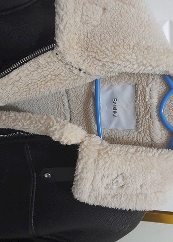 siyah bershka Kürklü Deri Kadın Ceket - Görsel 10