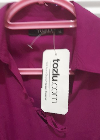 Mor V Yakalı Midi Kolsuz Elbise - Görsel 4