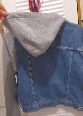 Gri Denim ve Gri Sweatshirt Kombinli Kadın Ceket - Görsel 7