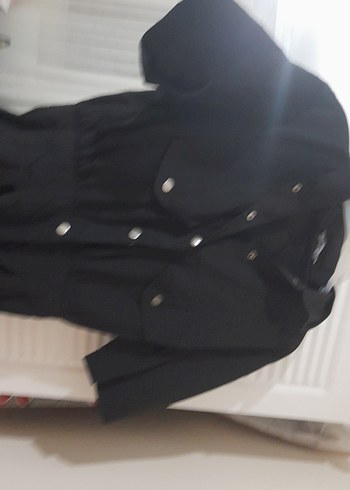 Siyah Keten Düğmeli Kadın Tulum - Görsel 10