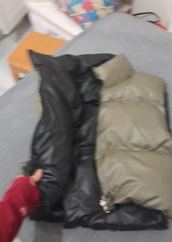 Kadın Kahverengi Fermuarlı cift tarafli Şişme Yelek sıfır ürün - Görsel 7