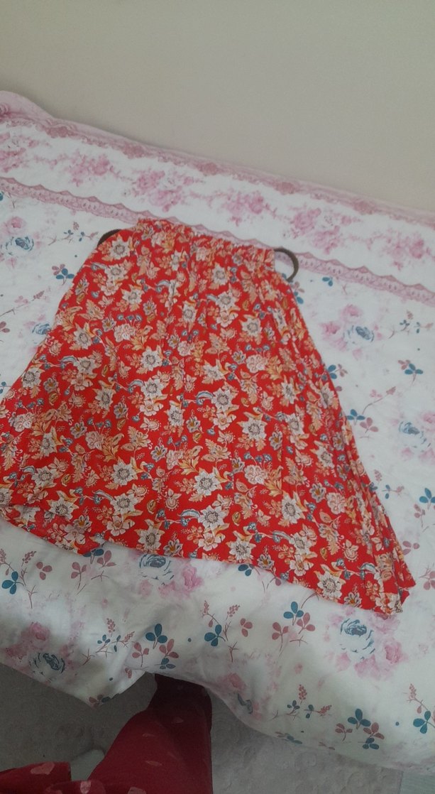 Nakışlı Renkli Bohem Uzun Etek - Görsel 5