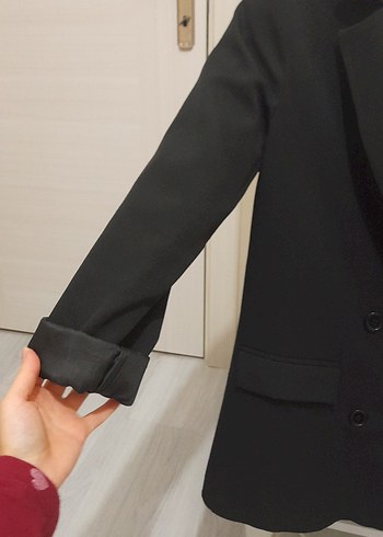 Siyah Kadın Midi Blazer Ceket - Görsel 3
