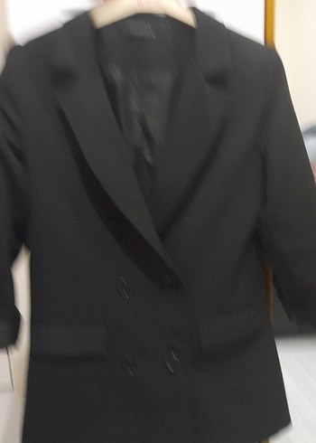 Siyah Kadın Midi Blazer Ceket - Görsel 6