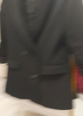 Siyah Kadın Midi Blazer Ceket - Görsel 4