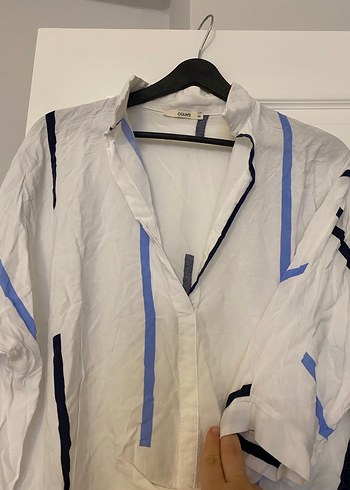 Dökümlü Keten Kadın Gömlek - Görsel 3