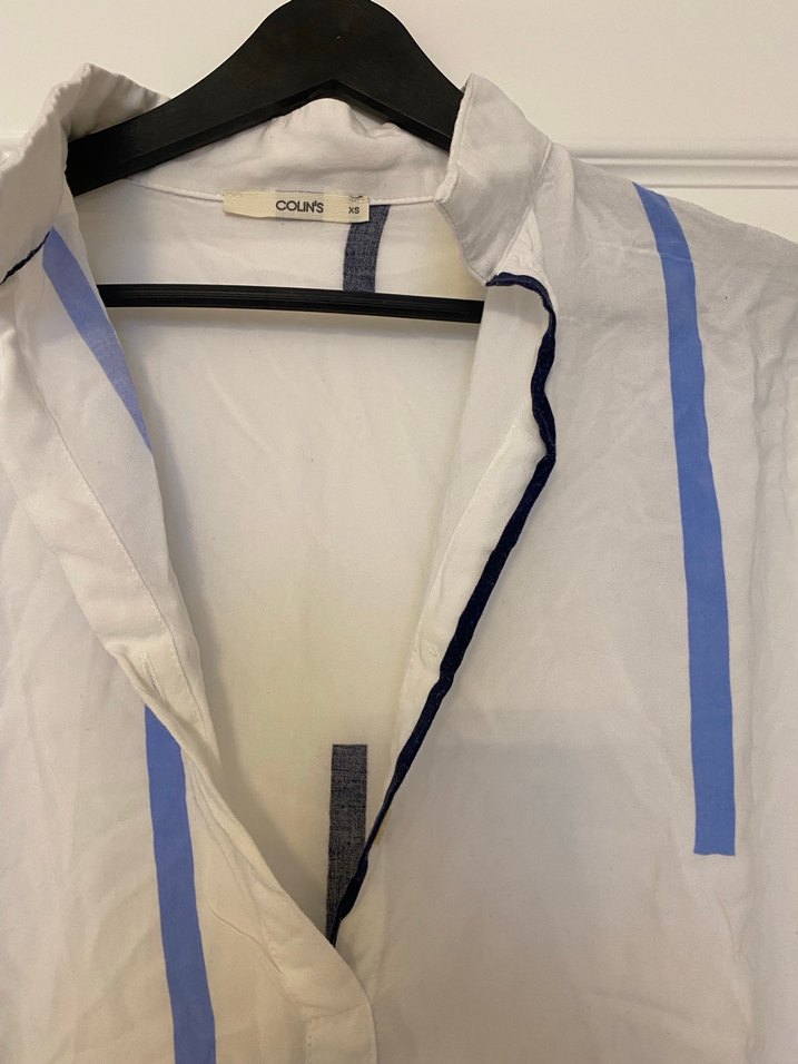 Dökümlü Keten Kadın Gömlek - Görsel 2