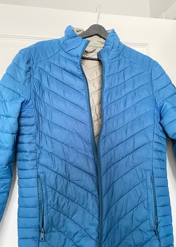 Fermuarlı Mavi Kadın Ceket - Görsel 3