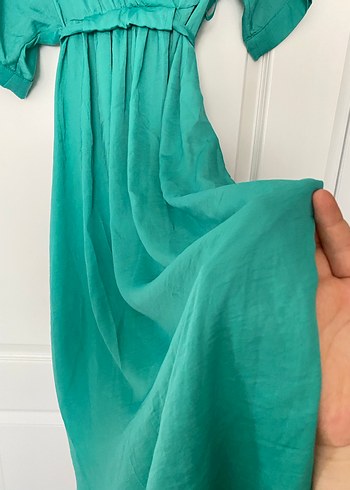 Turkuaz Uzun Bohem Kadın Elbise - Görsel 3