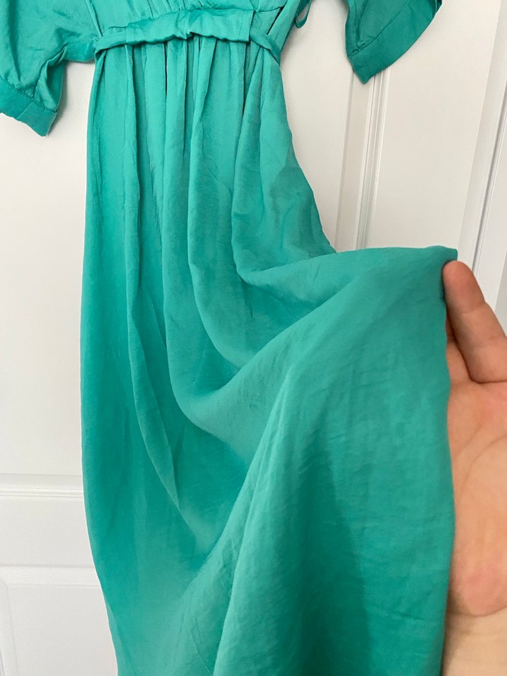 Turkuaz Uzun Bohem Kadın Elbise - Görsel 3