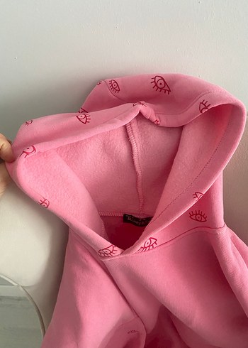Pembe Baskılı Kadın Sweatshirt - Görsel 2