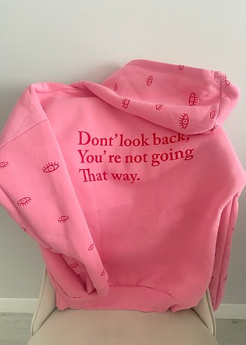 Pembe Baskılı Kadın Sweatshirt - Görsel 4