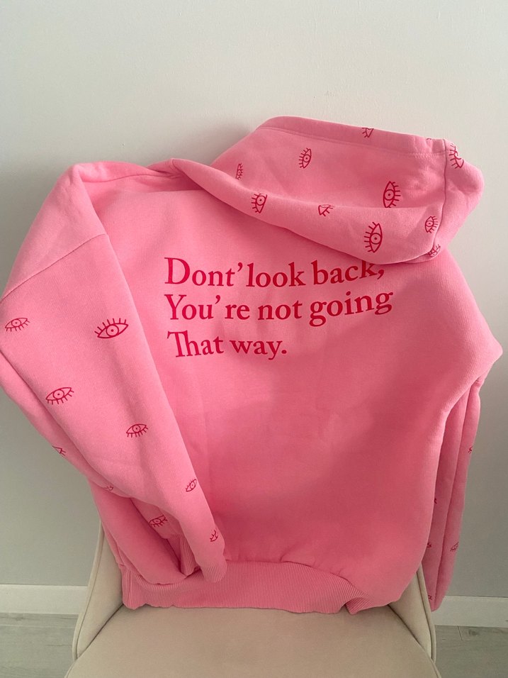 Pembe Baskılı Kadın Sweatshirt - Görsel 4