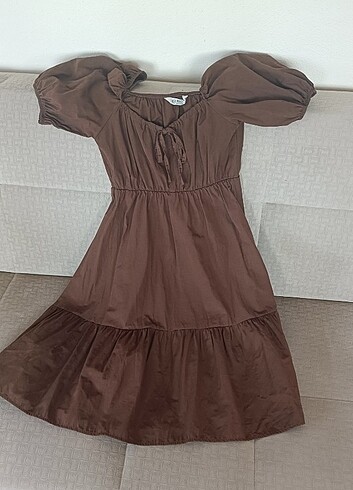 Kahverengi Yazlık Elbise - Görsel 3