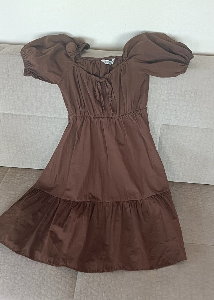 Kahverengi Yazlık Elbise - Görsel 3