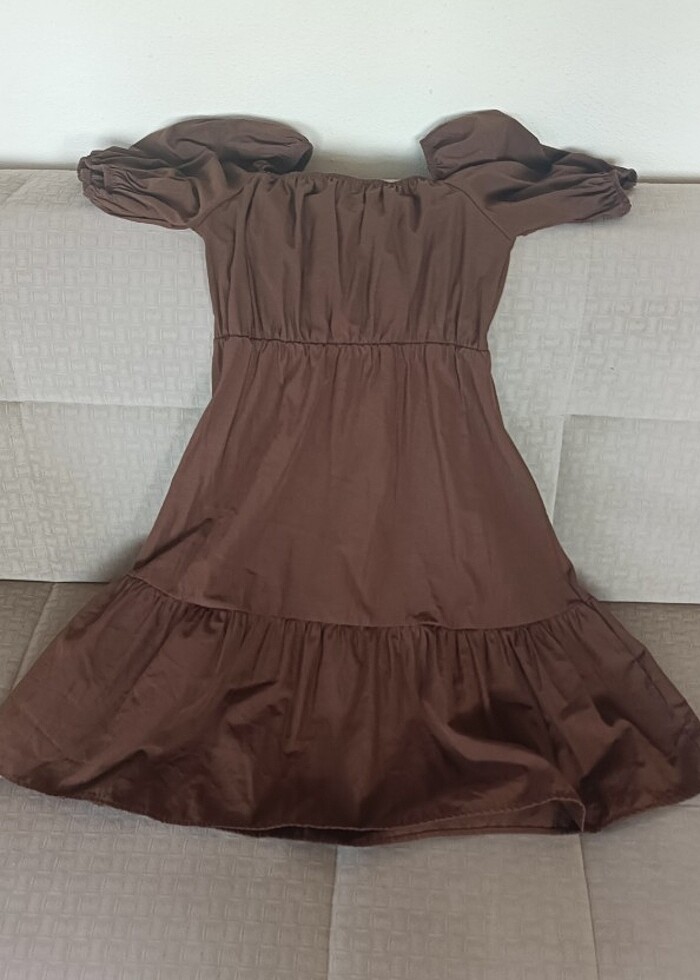 Kahverengi Yazlık Elbise - Görsel 5
