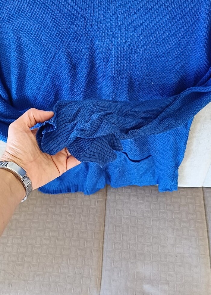 Lacivert/Koyu Mavi Triko Kazak - Görsel 2