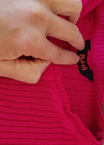 Pembe Fuşya Kazak / Badi / Satıldı - Görsel 4