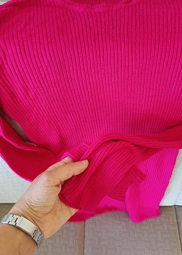 Pembe Fuşya Kazak / Badi / Satıldı - Görsel 2