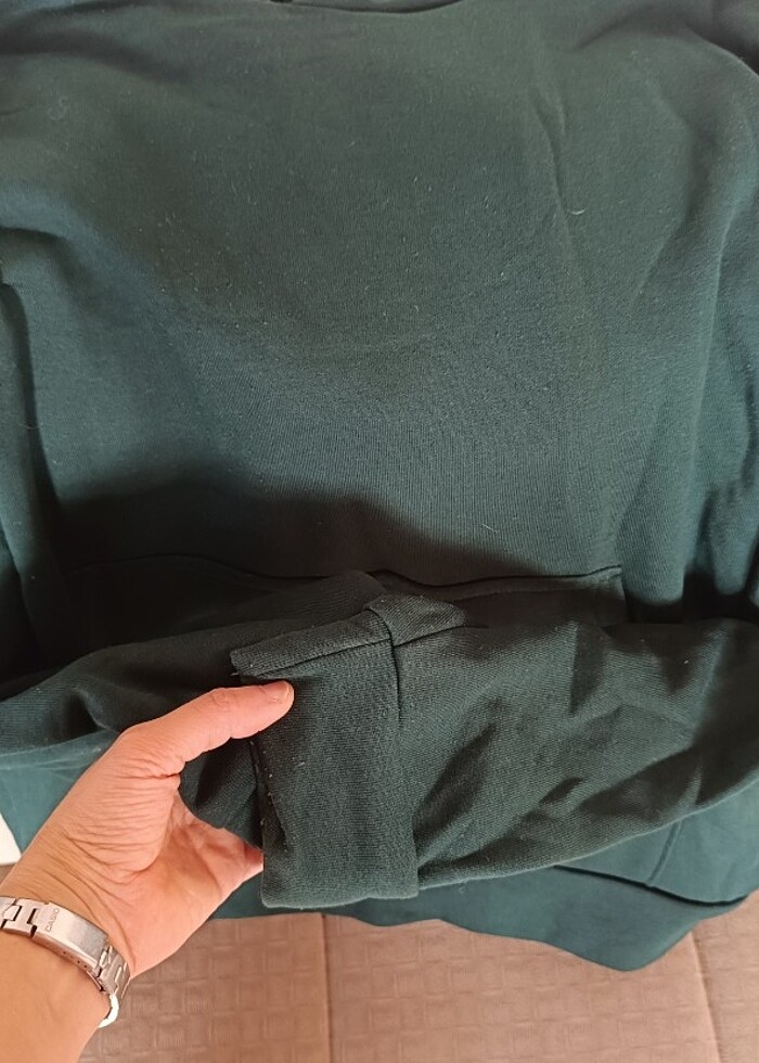 Zümrüt Yeşili Koyu Yeşil Sweatshirt - Görsel 3