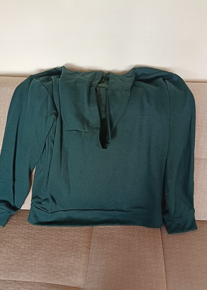 Zümrüt Yeşili Koyu Yeşil Sweatshirt - Görsel 4