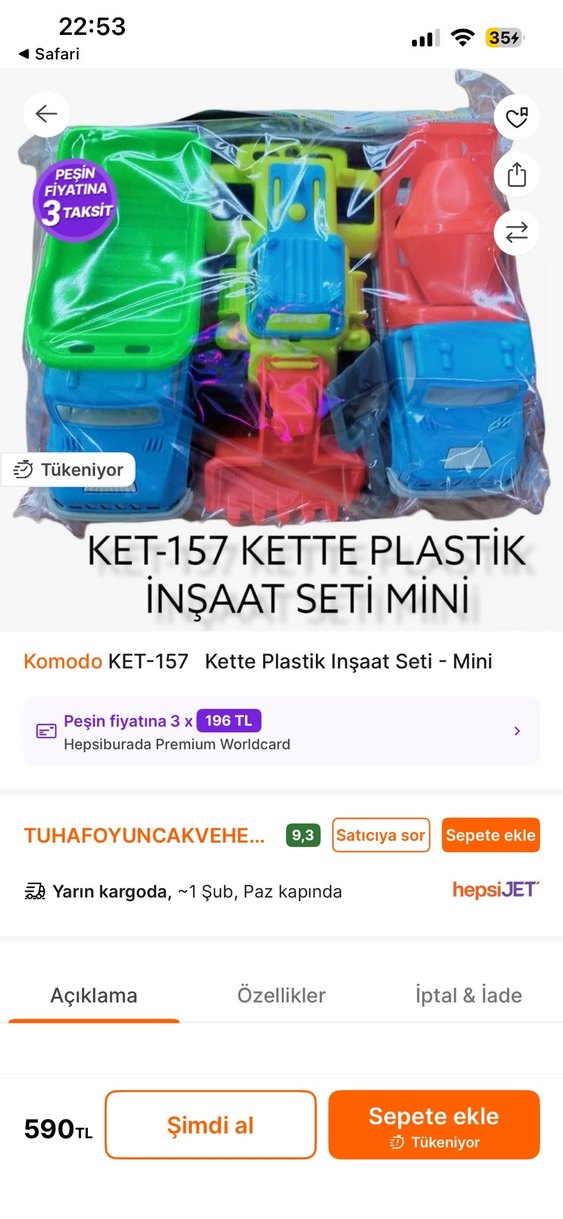 3Lü İnşaat Araçları Seti - Görsel 2