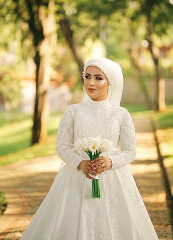 38 Beden beyaz Renk Gelinlik