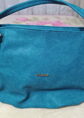 Parlak Turkuaz Deri Kadın Çanta SARACH - Görsel 4