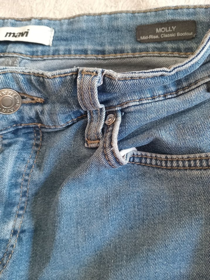 Gri Mavi Kadın Denim Normal Kesim Jean - Görsel 4