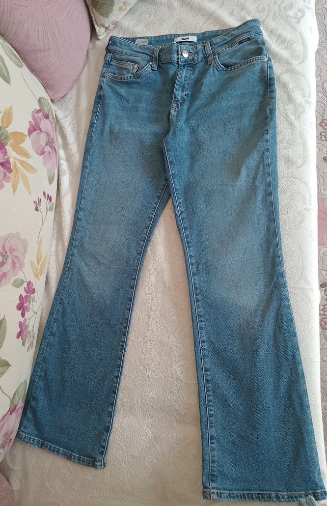 Gri Mavi Kadın Denim Normal Kesim Jean - Görsel 2