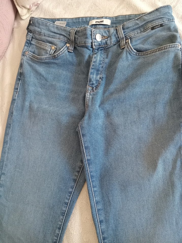 Gri Mavi Kadın Denim Normal Kesim Jean - Görsel 3