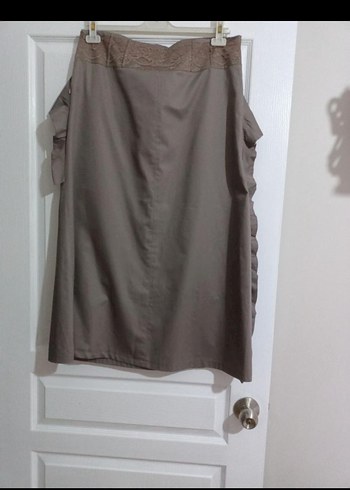 Bej Mini Keten Etek Volan Detaylı - Görsel 3