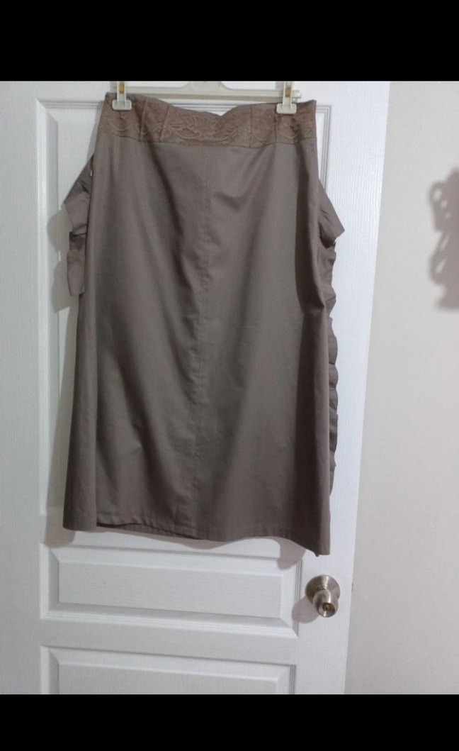 Bej Mini Keten Etek Volan Detaylı - Görsel 3