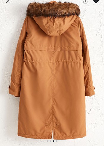 Kürklü Bej Uzun Kadın Mont - Görsel 3