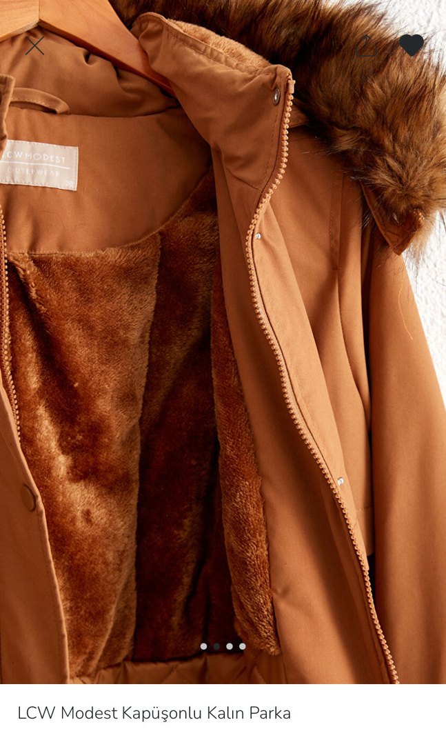 Kürklü Bej Uzun Kadın Mont - Görsel 2