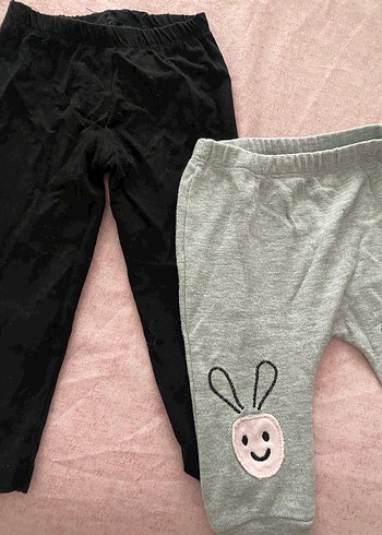 Kız Çocuk Gri Pamuklu Tayt - Görsel 3