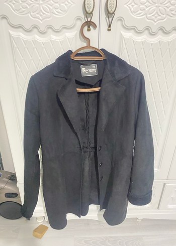 Siyah Süet Midi Kadın Ceket - Görsel 4