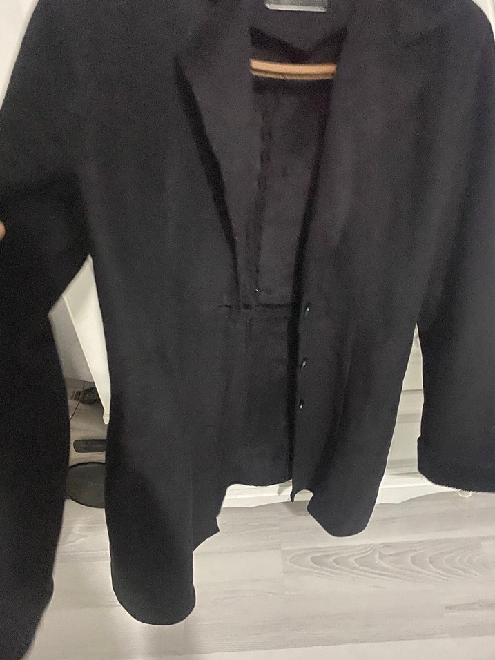 Siyah Süet Midi Kadın Ceket - Görsel 2