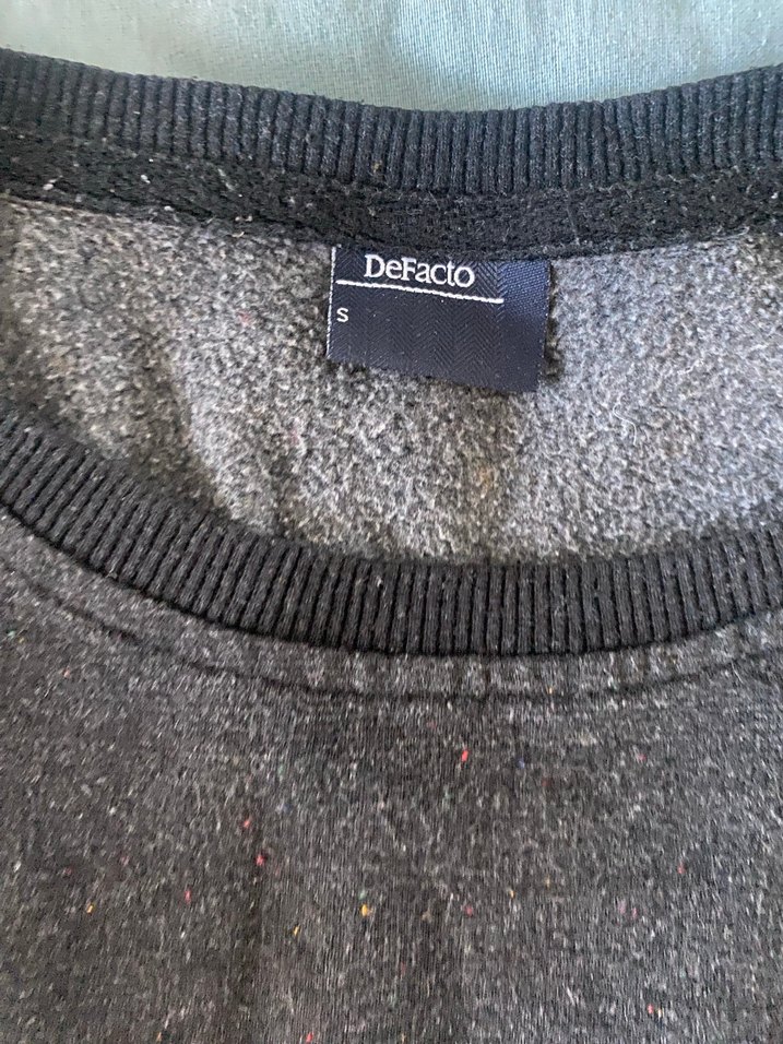 Gri Erkek Keten Uzun Kollu Basic Sweatshirt - Görsel 2