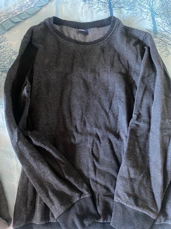 Gri Erkek Keten Uzun Kollu Basic Sweatshirt - Görsel 3