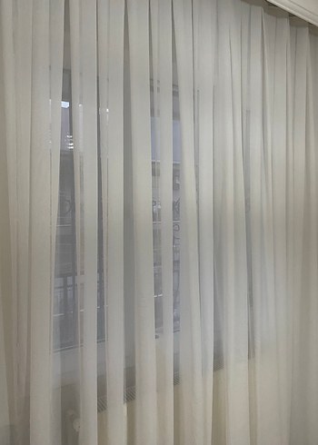 Beyaz Modern Düz Tül Perde - Görsel 2