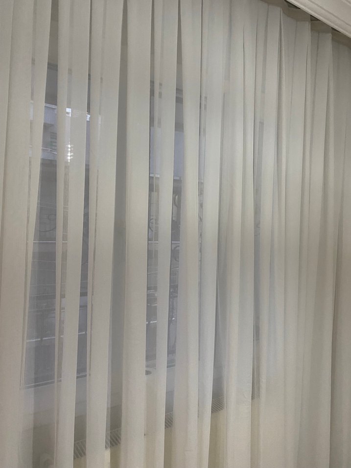 Beyaz Modern Düz Tül Perde - Görsel 3