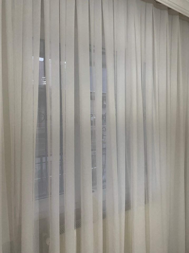 Beyaz Modern Düz Tül Perde - Görsel 2