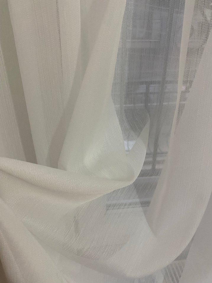Beyaz Modern Düz Tül Perde - Görsel 4